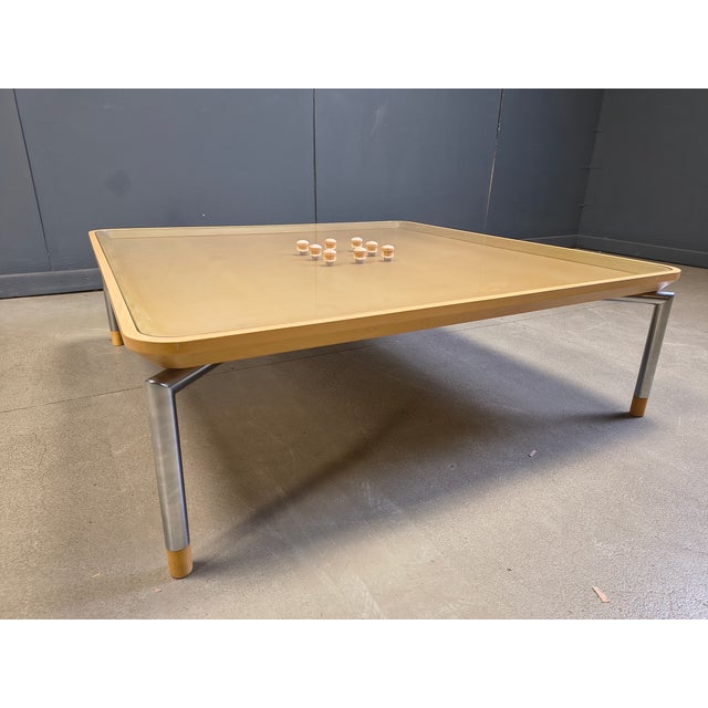 Beige Postmodern Coffee Table in Cork and Glass, 1980s For Sale - Image 8 of 10