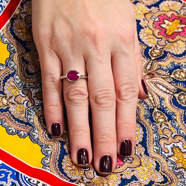 Red Natural Ruby Ring 6.5 14k White Gold 2.38 TCW Certified For Sale - Image 8 of 16