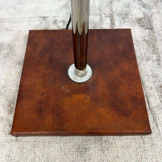 Glass Chrome Floor Lamp with Glass Shelf from Koch & Lowy, 1970s For Sale - Image 7 of 8