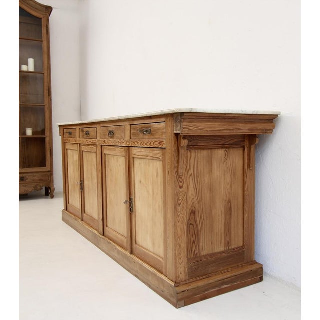 French Pine and Marble Top Counter, Early 20th Century For Sale - Image 12 of 18
