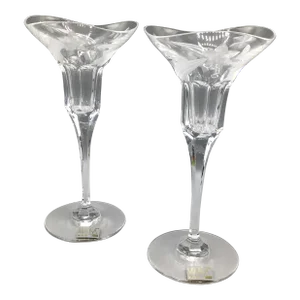 Vintage Mikasa Crystal Shooting Star Candle Holders - a Pair