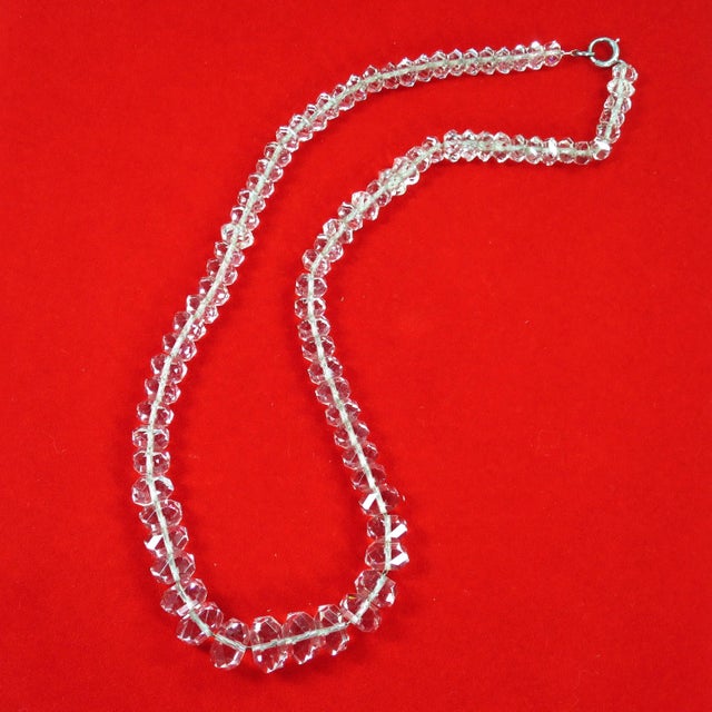 Vintage 1920s Designer Art Deco Rock Crystal & Sterling Necklace For Sale - Image 4 of 8