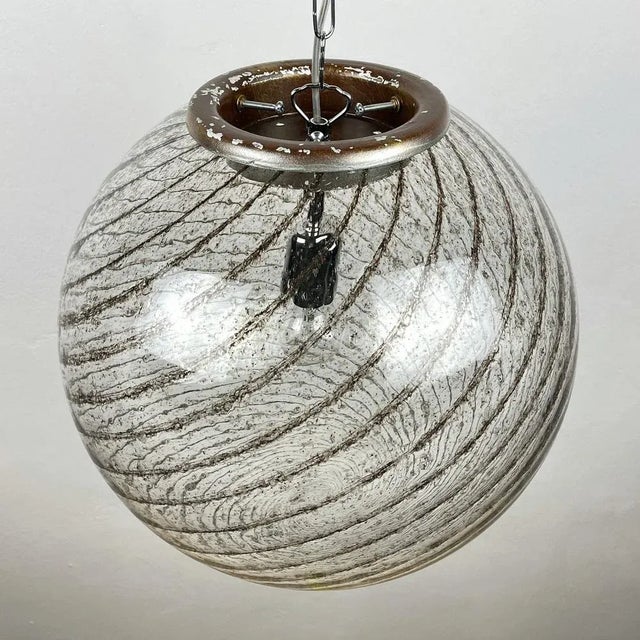 Vintage Swirled Murano Glass Pendant Lamp from La Murrina, Italy, 1970s For Sale - Image 7 of 13