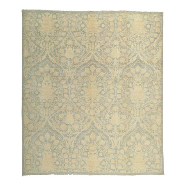 Vintage Modern Damask Rug, 8'3 X 9'7 For Sale