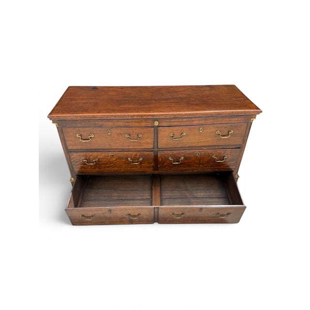 English George III Oak Dresser With Original Brass Pulls, Circa 1800 For Sale In Los Angeles - Image 6 of 12