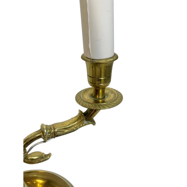 Early 20th Century Empire-Style French Tôle & Gilt Brass Bouillotte Lamp With Green Tole Shade For Sale - Image 10 of 15