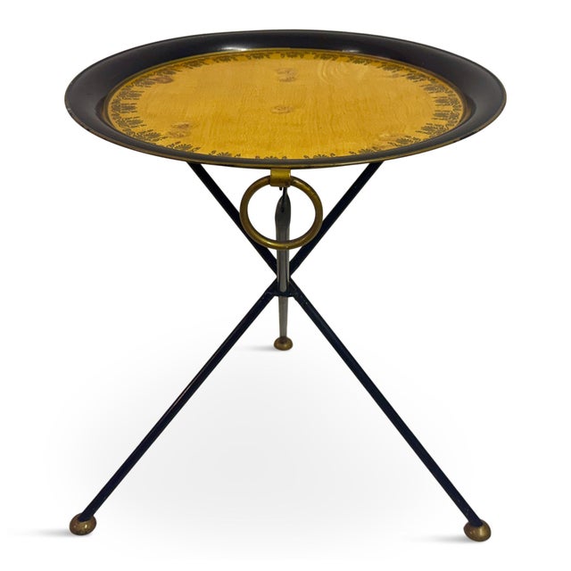 Vintage Folding Metal Table in the style of Christian Dior, 1970s For Sale - Image 12 of 12