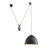 This playfully named hi & low adjustable pendant is artfully weighted with a solid egg that allows you to hang the metal...