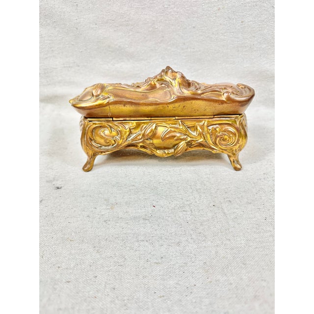 Early 20th Century Antique Art Nouveau Large Jewelry Casket For Sale - Image 5 of 9