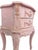 French Provincial Vintage French Pink Distressed Nightstand With Floral Carvings For Sale - Image 3 of 13