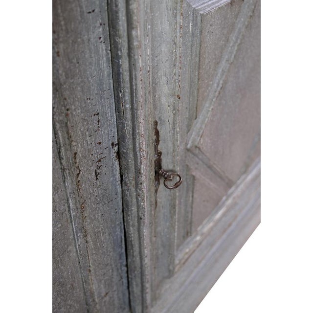 Food Cabinet Painted in Grey, 1720s For Sale - Image 3 of 9