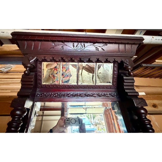 1900 - 1909 1990s Eastlake Pier Mirror For Sale - Image 5 of 6