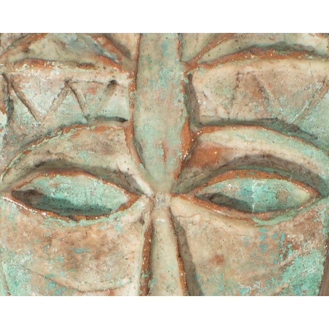 Tribal Studio Pottery Face Plaque by Edna Reindel For Sale - Image 3 of 7