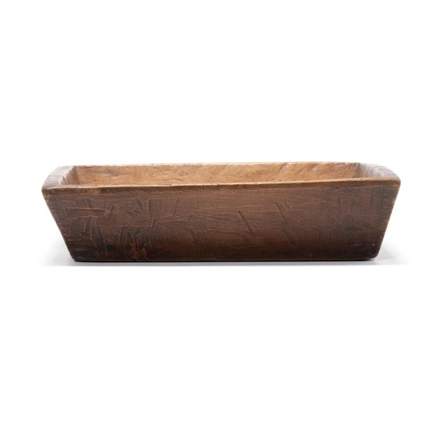 French Provincial Large Chinese Rustic Wooden Tray, C. 1900 For Sale - Image 3 of 6