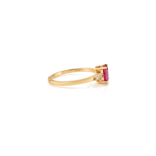 Not Yet Made - Made To Order VRJewels Oval Natural Ruby & Diamond Solitaire Engagement Ring Size 7 in 14k Gold For Sale - Image 5 of 14