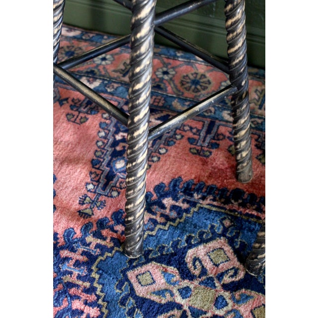 Farmhouse Barley Twist Black Painted Wooden Stools From the 1990s For Sale - Image 3 of 11