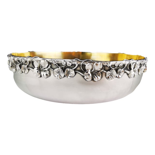 Art Nouveau Silver Bowl in Silver, 1920s For Sale