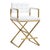 Director White Vegan Leather & Gold Steel Counter Stool For Sale