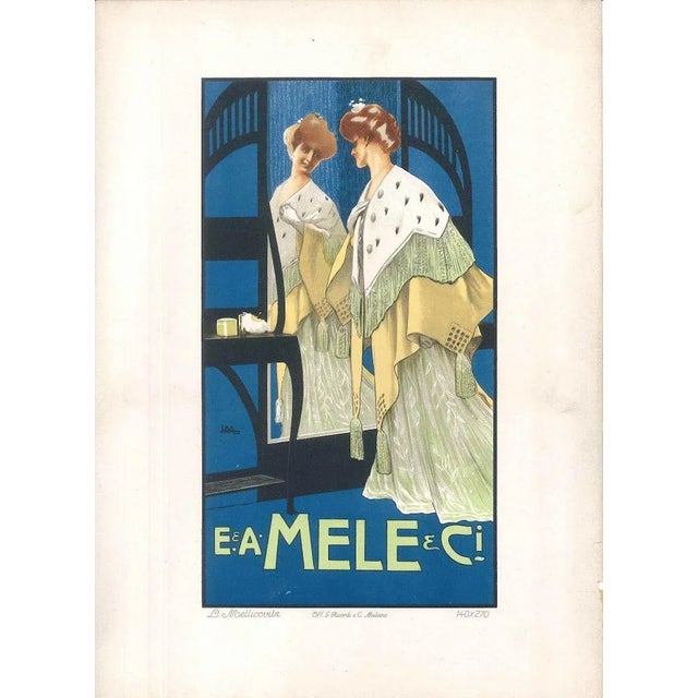 Vintage Poster is a beautiful colored lithograph on cardboard, realized by the Italian artist Leopoldo Metlicovitz...