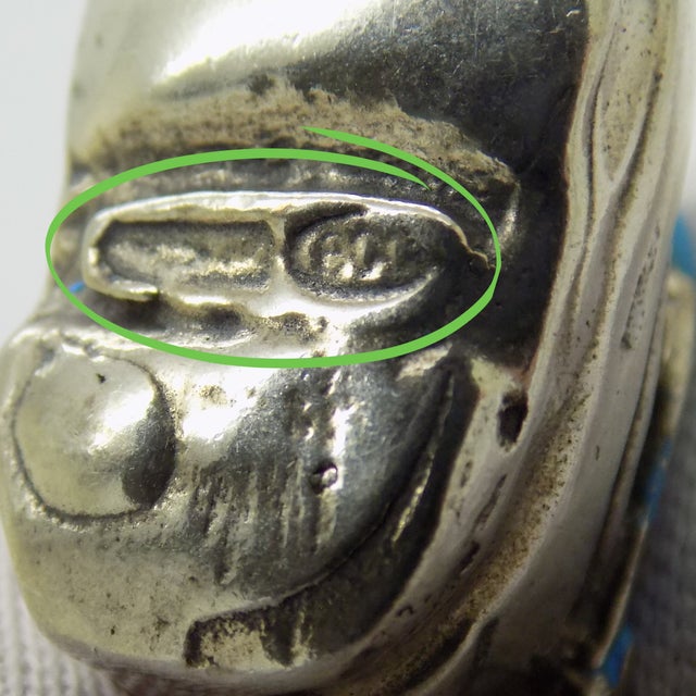 Vintage Italian Handmade Genuine Silver Baby Boy Shows Charm / Pendant For Sale - Image 6 of 8