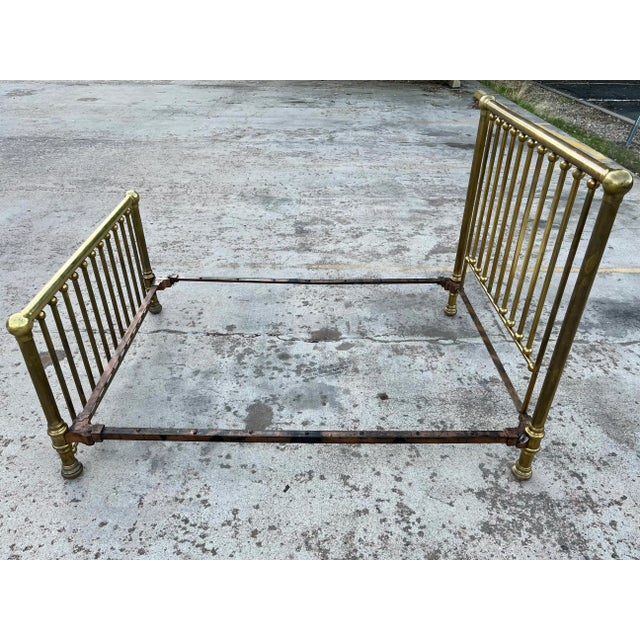 Antique Brass Double Bed Frame Circa 19th Century For Sale - Image 10 of 13