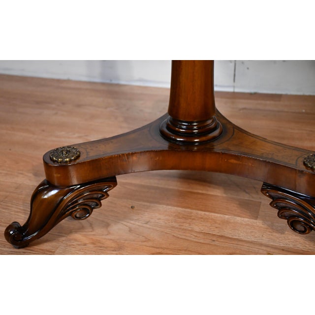 Pair of 1930s English Regency Style Burl Maple Accent Tables Side Tables For Sale - Image 9 of 16