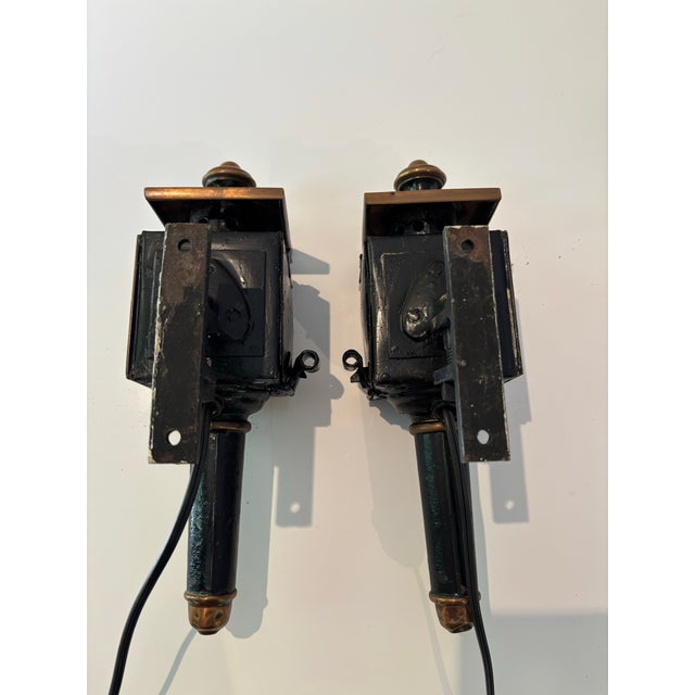 Pair of 2 Late 19th Century Small Carriage Lanterns For Sale - Image 4 of 5
