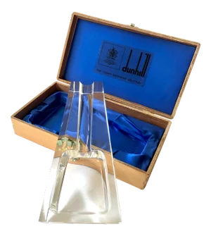 Large Crystal Cigar Dunhill Ashtray in Box