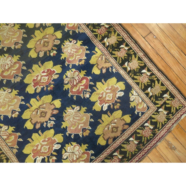 Early 20th Century Floral Long Antique Russian Karabagh Runner - 3'5" x 19'7" For Sale In New York - Image 6 of 6