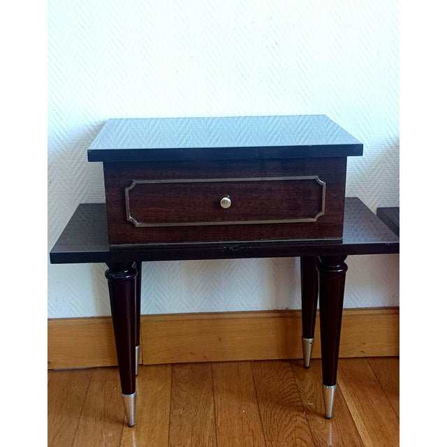 Mid-Century Lacquered Wood Bedside Tables, 1950s, Set of 2 For Sale - Image 4 of 16