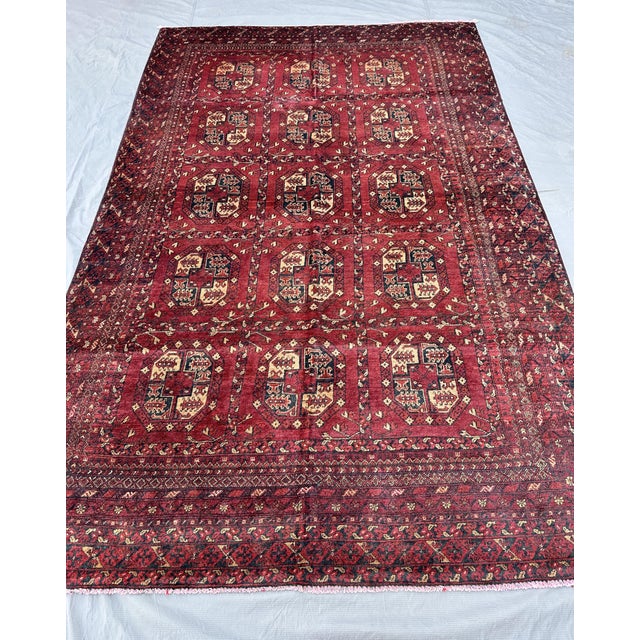 Red Mauri Bokhara Hand-Knotted Wool Rug - 8'8" X 5'6" For Sale - Image 4 of 13