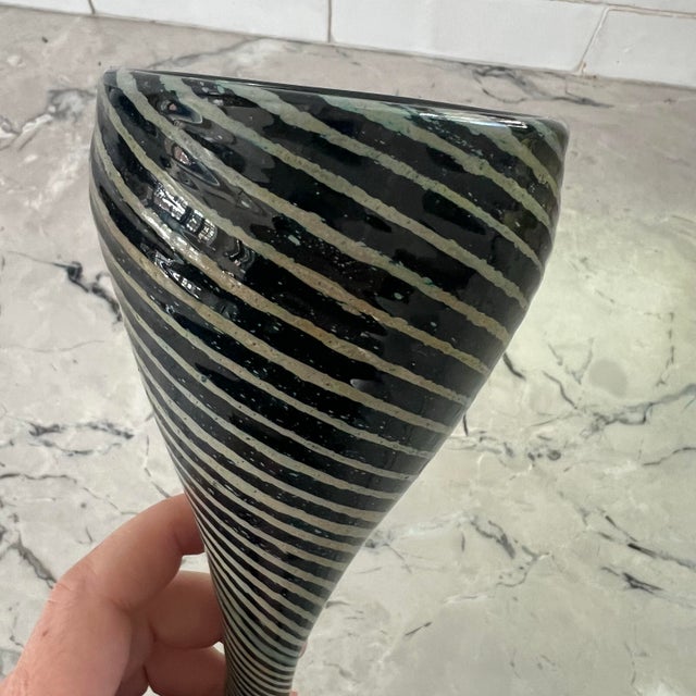 1970s Hand Blown Midcentury Goblet or Vase Murano Style For Sale - Image 4 of 9