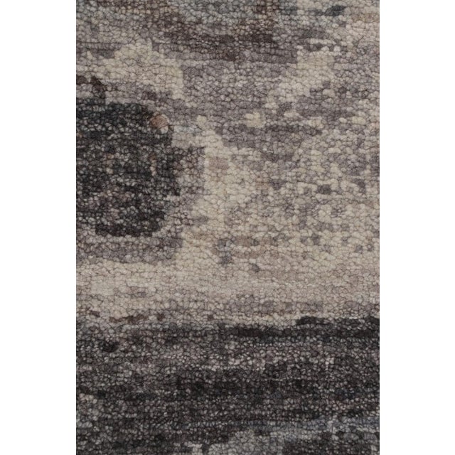 Modern Rug & Kilim’s Contemporary Abstract Rug With Silver and Gray Patterns For Sale - Image 3 of 7