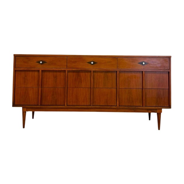 Bring authentic 1960s retro charm to your bedroom with this exquisite 9 drawer lowboy dresser. Crafted from rich,...