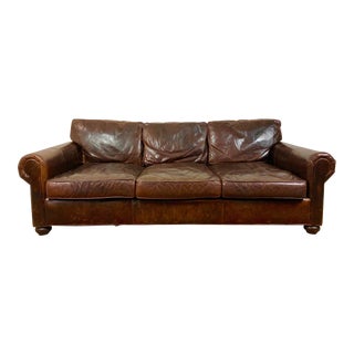 Restoration Hardware Original Lancaster Leather Sofa For Sale
