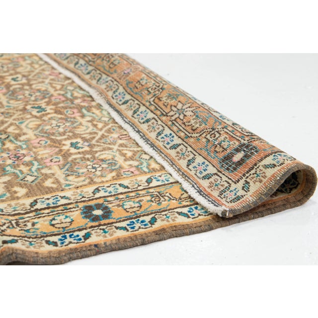 Allover Designed Persian Hamadan Wool Rug in Light Brown For Sale - Image 4 of 11
