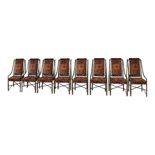 Set of 8 Imperial Brass Dining Chairs Attributed to Weiman / Warren Lloyd for Mastercraft For Sale