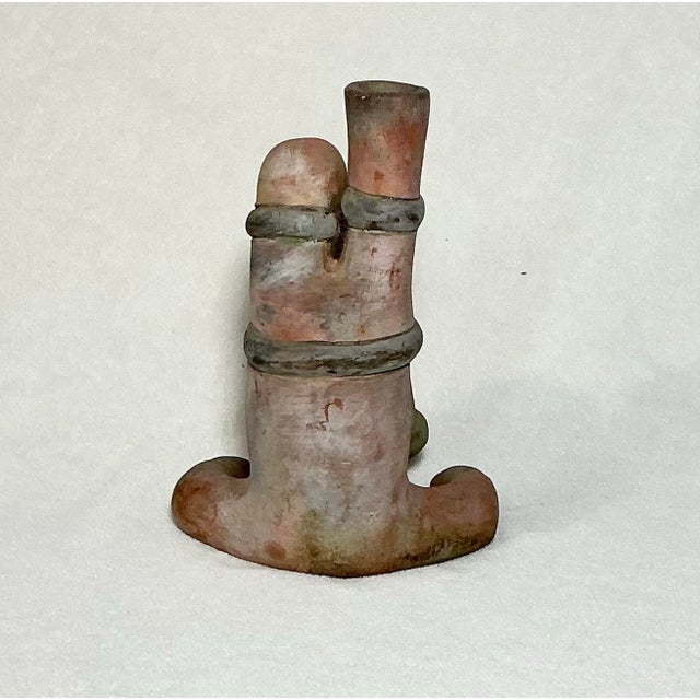 Pre Columbian Aztec Pottery Amerca Style Headstand Figure Vase 10" X 7" X 7" For Sale - Image 4 of 12