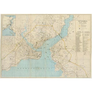 Vintage Tourist Map of Istanbul, 1950 For Sale