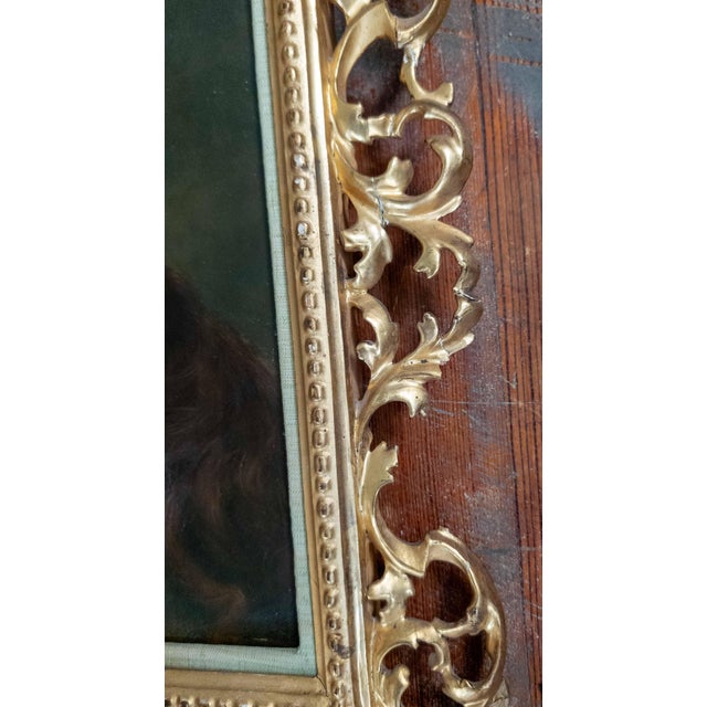 19th Century Portrait Painting of a Young Girl After Ferdinand Strauss, Giltwood Frame For Sale - Image 12 of 14