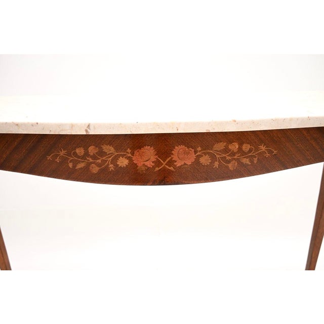 Vintage French Marble Top Console Table, 1930s For Sale - Image 9 of 10