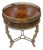 Regency Style Round Mahogany Accent Table With Brass Gallery & Compass Star Top For Sale