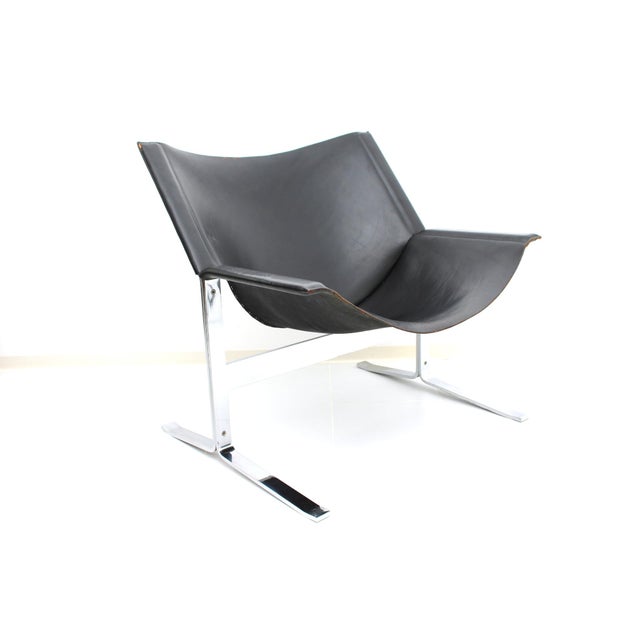 Sling Leather Armchair by Clement Meadmore for Leif Wessman Associates, Inc. N.Y. New York, 1960s For Sale - Image 9 of 18