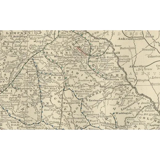 Antique Georgia Map, 1888 For Sale - Image 12 of 14