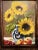 Vintage Framed Oil on Canvas Still Life Sunflowers in Pitcher For Sale In West Palm - Image 6 of 12