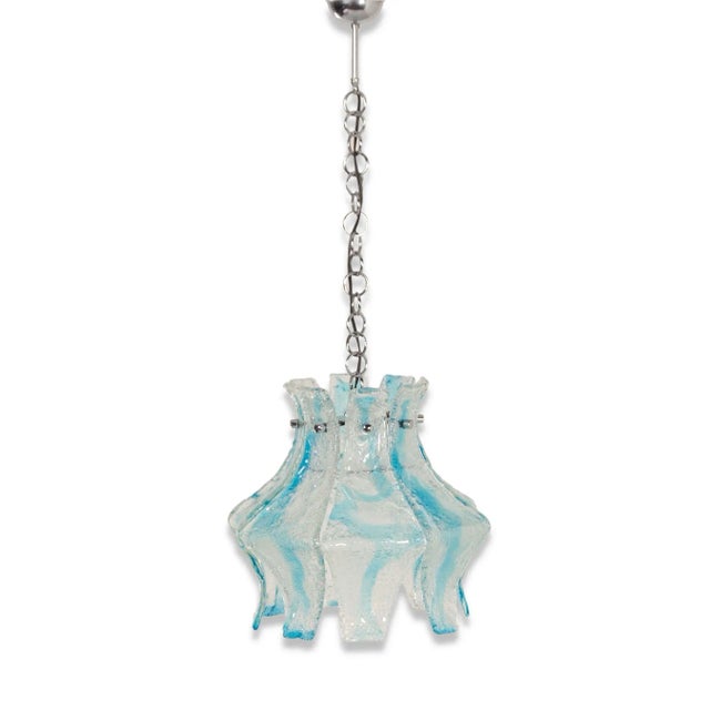 Hanging Lamp in Blue Murano from Mazzega, 1970s For Sale - Image 13 of 13