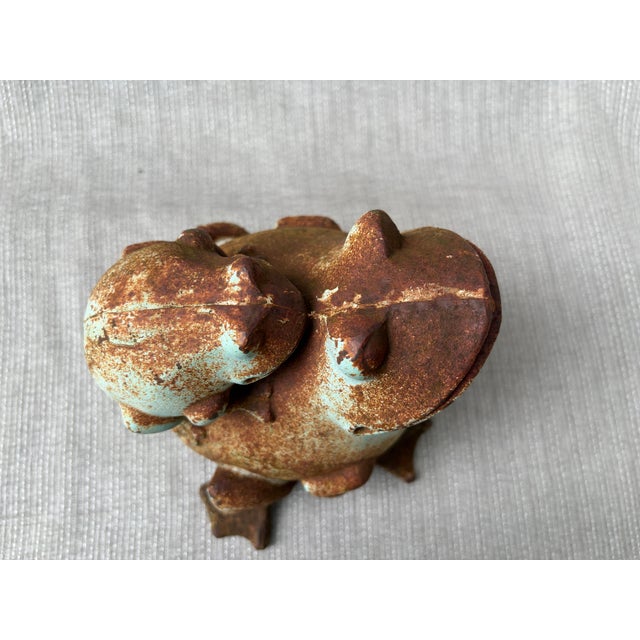 Vintage Cast Iron Frog Doorstop Garden Ornament For Sale - Image 11 of 12