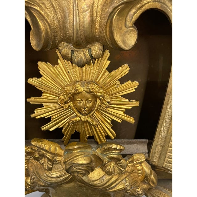 Metal Louis Xv, Figural Cartel Clock, Dore Bronze, France, 19th/20th C. For Sale - Image 7 of 11