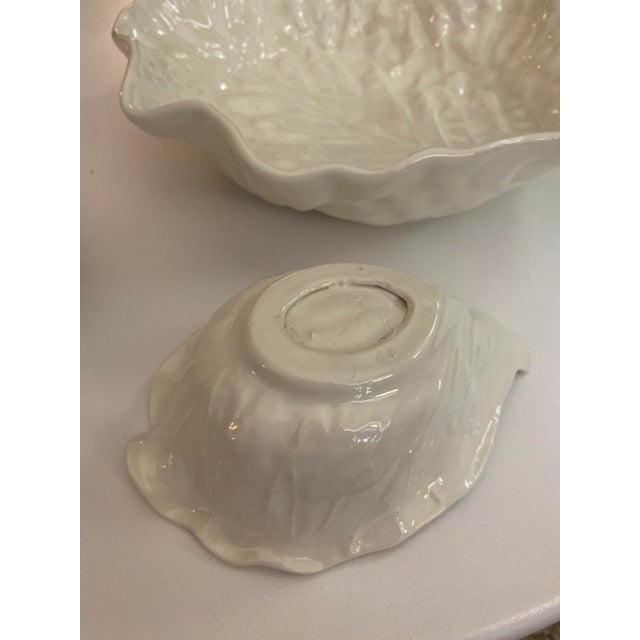 White Cabbage Bowl & Compotes Set For Sale - Image 4 of 7