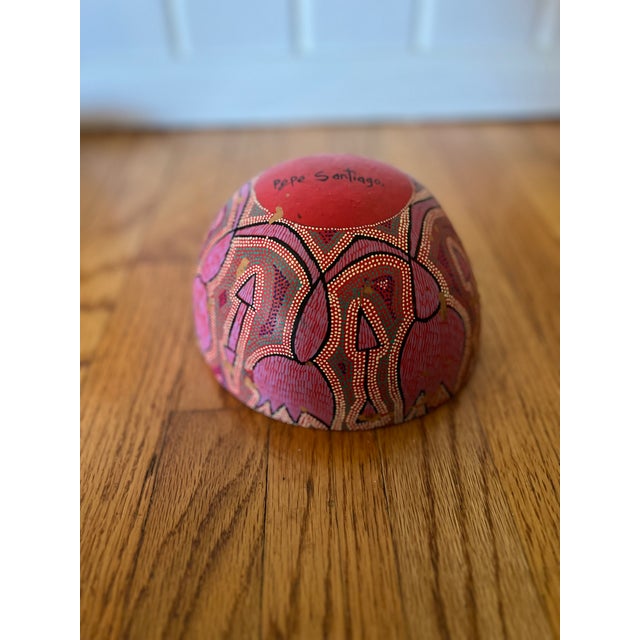 Vintage hand made Pepe Santiago decorative bowl made in Mexico. The bowl is made from a gourd and has a beautiful hand...